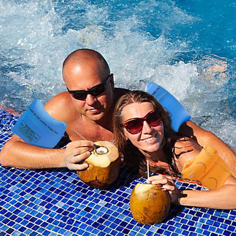 6 Pack Inflatable Arm Floaties Swim Arm Bands Swimming Tube