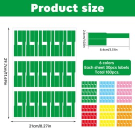 180 PCS Cable Labels for Management, Cord Tags for Electronics, Self Adhesive 6 Colors Waterproof Cable Identification Tags for Office Work School Computer Internet Cafe