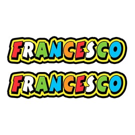 GamesMonkey® - Vale The Doctor Style Sticker - 2 Pieces - Various Sizes - Race Cross Track Car Motorcycle Stickers (Francesco, 20 x 4 cm)