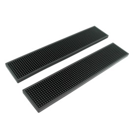 BARsics 17.5x3.5 inches Long PVC Bar Rail Mat Non-Slip Serving Spill Mat (Pack of 2)