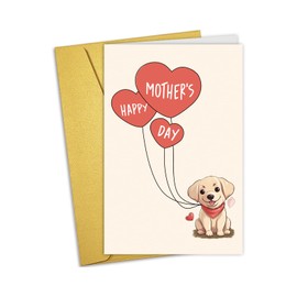 Nchigedy Cute Dog Mother's Day Card, Adorable Mothers Day Card for Dog Lover, Puppy Happy Mother's Day Card, Lovely Dog Mother's Day Card Gifts