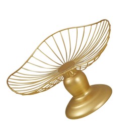 Hemoton Cesta de frutas con patas doradas: tazón de frutas de alambre de metal decorativo para aperitivos, plato de postre para servir pasteles, bandeja de aperitivos para fiesta en casa, cocina