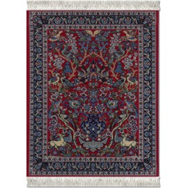 Lextra (Tree of Life), MouseRug, red, blues and white, 10.25" x 7.125", one