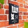 Custom Signs Solar Illuminated Modern Anthracite House Number Sign 24cm