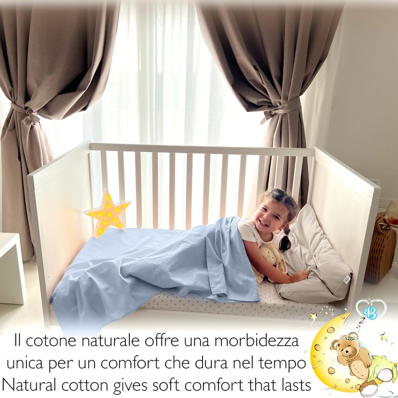 4BABIES - Top sheet for crib - Light blue