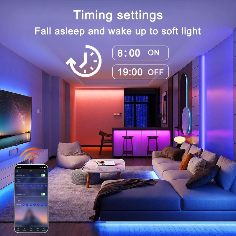 LED Strip 2M Controlled by Bluetooth App or Remote Control
