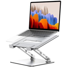 Babacom Laptop Stand Height Adjustable & Ventilated with Double Bar Support, Ergonomic, Foldable & Portable Notebook Stand Compatible with MacBook Air/Pro (10-16 Inch)