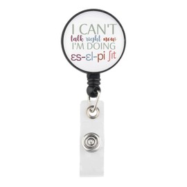 KUIYAI Speech Language Pathologist Merch Speech Therapy Badge Reel Therapist Appreciation Gift(can’t Talk)