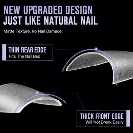 Kiiwah 300 Pcs Short Coffin False Nail Tips Kit, Matte Half Cover Square Acrylic Fake Nails 12 Sizes Artificial Nails Tips Extensions for DIY Manicure Nail Art Salon