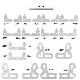 3602-5025 Radius Gauge Set 0.010'' to 0.500'' Gauges with Holder,26 pcs Radius Measuring Tool