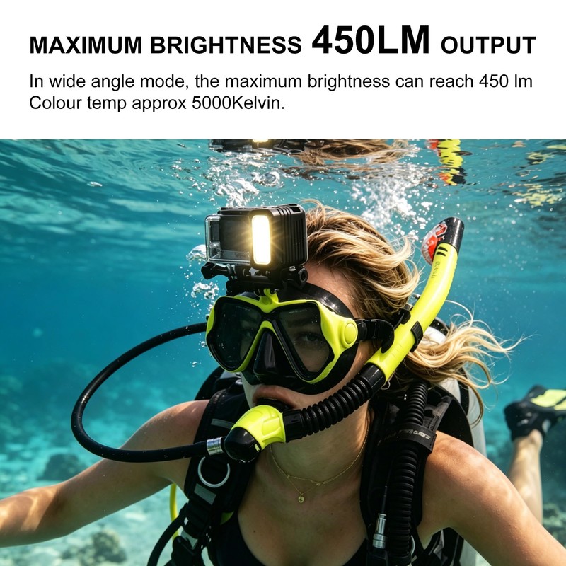 YALLSAME 164ft Underwater Dive Light for GoPro DJI Action Cameras