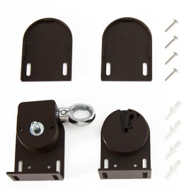 Metal Ring mounting Bracket+28mm Cover end, Sunshade Replacement Accessory, Universal for Coolaroo External Roller Blinds, Sunshade Curtains, Indoor and Outdoor Cordless Roller Blinds (Brown)