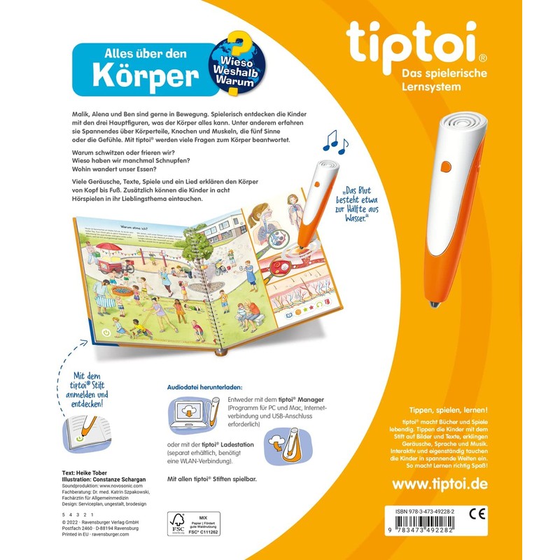 Ravensburger tiptoi Set: Wieso? Weshalb? Warum? Alles über den Körper