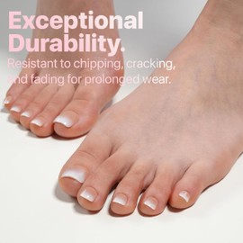 Pack of 120 False Toenails Kit - French Natural Artificial Toenails for Sticking, Nude White Gradient Full Cover Toe Nails Tips for Women, Fake Nails for Nail Art DIY, 12 Sizes (Nude)