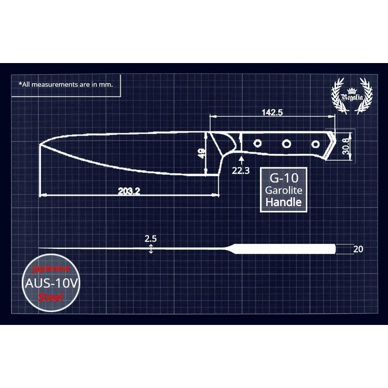 Regalia Chef Knife: Best Professional Quality Japanese Damascus Gyuto 8