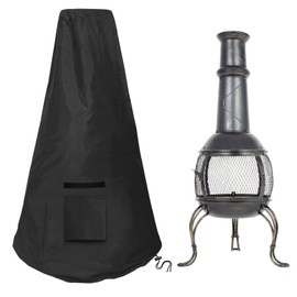 WISCLASS Cover for Patio Stove, Waterproof, Windproof, UV-Resistant, Heavy Duty, Tear-Resistant, Oxford Fabric, Patio Heater, Garden Fireplace Cover (122 x 21/61 cm) - Black