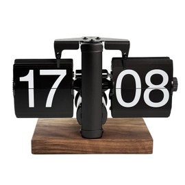 Digital Folding Clock, Retro Automatic Mechanical Flip Clock with Secure Base, 24 Hours Black Creative Vintage Table Clock for Home Living Room Office School Hotel CAF