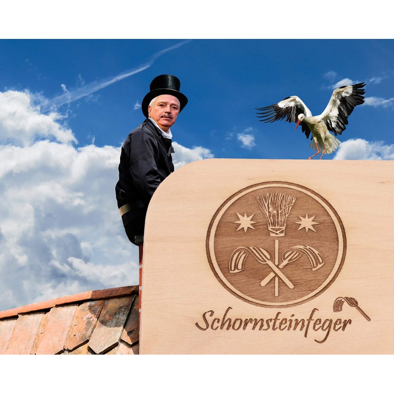 Bread Board with Guild Sign I Gift for Chimney Sweep