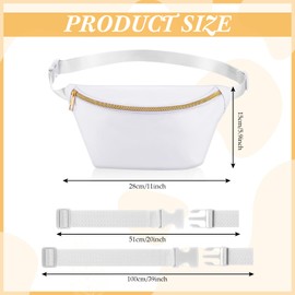 Amylove 9 Pieces Fanny Packs Nylon Waist Bag Zipper Travel Running Bag with Adjustable Strap for Women Men(White)