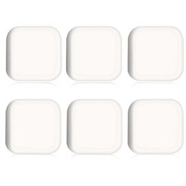 Seimneire 6 Pcs Square Door Stoppers Wall Protectors, Self Adhesive Door Stopper Silicone Bumper, Wall Guards Behind Door Handle Protector for Shower Bedroom Door Knob (White)