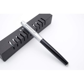 czxwyst 2019 New Version 601 Steel Cap Vacumatic Double Bead Fountain Pen (Black with ink window)