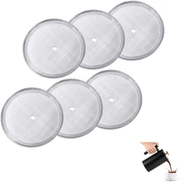 MaxMiuly Replacement Filter Strainer for Coffee Squeezer, French Press Strainer, Stainless Steel Mesh Replacement for 1000 ml/1 Litre French Press Coffee Machines, Pack of 6
