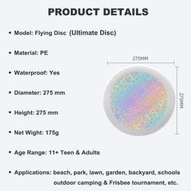 Uanvaha Rainbow Leopard Flying Discs Animal Print Ultimate Disc Equipment 175g for Teens Adults Beginners and Advanced Players