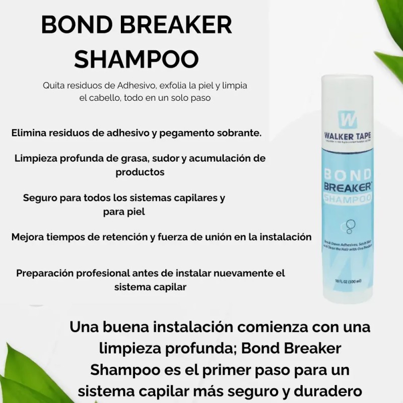 Shampoo Bond Prótesis Capilar Limpieza Profunda Walker Tape