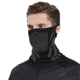 2XK-NOV Winter Loop Scarf Men & Women, Windproof Tube Scarf, Neck Warmer Scarf, Ear Hanging Mask, Scarf for Skiing, Cycling, Motorcycle, Hunting, gray