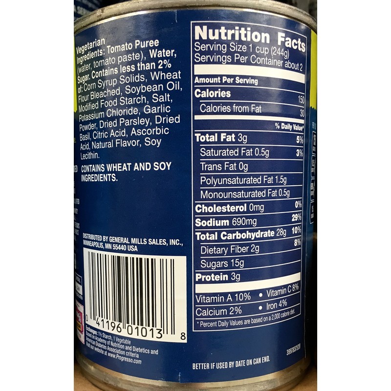 Progresso Vegetable Classics Tomato Basil Soup 19oz Can (Pack of