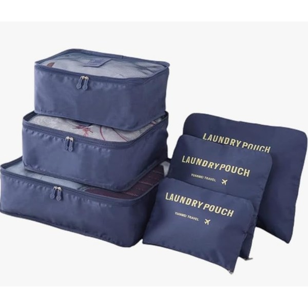 6-Piece Travel Storage Bag Set – Multi-Functional Packing Cubes, Durable