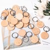 Keboyoe Pack of 20 Wooden Key Chains, Lucky Charm Key