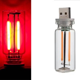 beuhugas USB Night Light, Ambient Lighting car Led Light, led Light Bulb with Flexible Neck Plug in USB Automotive Night Light,for Car(Red)