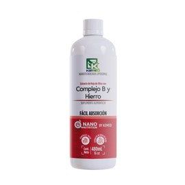 Complejo Hierro Extracto Hoja Olivo Suplemento Líquido Liposomal Alta Absorción 480ml Dosis Nano Nutrition Kemed
