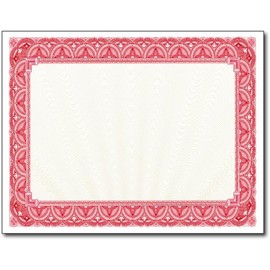 28lb Red Border Certificates - 100 Certificates