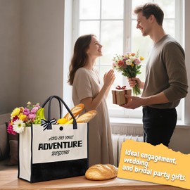 Bridal Shower Gift Tote Bag Wedding Gift Bag Bachelorette Engagement Large Let The Adventure Begin Bride Tote Congratulations Retirement Best Road Trip Gifts