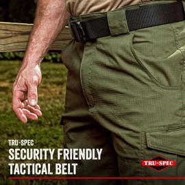Tru-Spec Security Friendly Tactical Belt - Durable, Rip-Resistant Nylon Belts for Men and Women with Non-Metallic Buckle, Coyote - 3X-Large