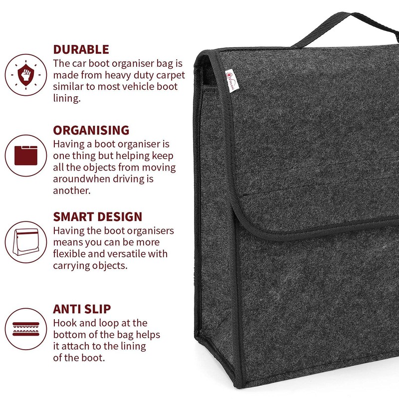Vinsani Car Boot Organiser Bag Anti Slip Foldable for Boot