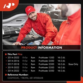 A-Premium A/C Compressor with Clutch Compatible with Ram ProMaster 1500 2500 3500 3.6L 2014-2022