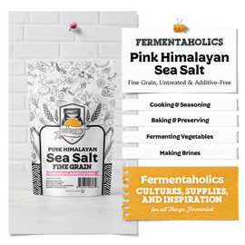 Fermentaholics Pink Himalayan Sea Salt – 8 oz – Mineral-Rich Extra Fine Grain Salt – Ideal for Cooking, Preserving, & Fermentation - Additive Free