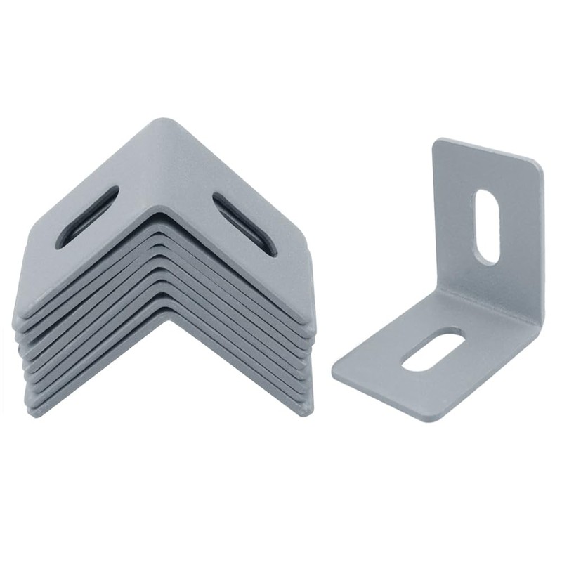 GBGS 10 Pack Slotted L Bracket,2-1/8" x 2-1/8" x 1-1/2",Adjustable