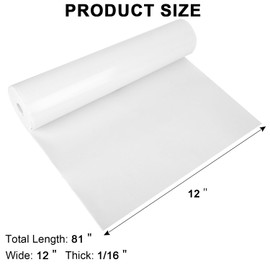 Sponge Neoprene Foam Rubber Sheet with Adhesive, 12 in x 81 in x 1/16 in Multi-Function Soundproof High Density Waterproof Rubber Mat, Perfect Cosplay Easy Cut DIY Neoprene Padding Roll - White