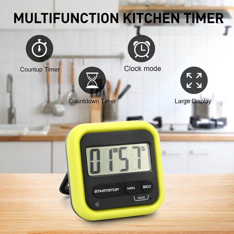 LAPOOH Kitchen Timer Digital Stopwatch with Loud Alarm Large LCD