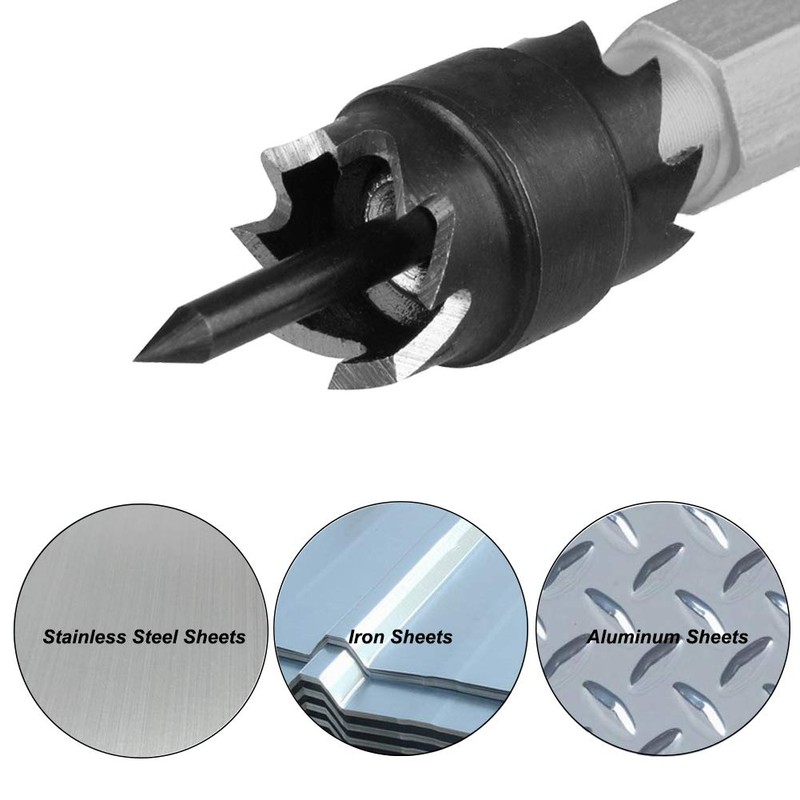 Saiper 13pcs Spot Weld Cutter Drill Bit Set 3/8" Double