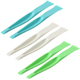 6PCS 2 In 1 Kitchen Scraper Tool Scraper for Cleaning, Multipurpose No-Scratch Scraping Plastic Putty Knife Scraper Tools Can Opener for Removing Oil Stains, Dirt, Paint, Sticker Remover Gum Scraper