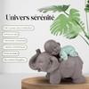 Zen'Light Statue Buddha Bonze Sleeping on Elephant - Zen Atmosphere