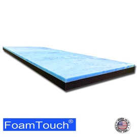 FoamTouch 2'' x 24'' x 80'' Gel Memory Foam Over Charcoal Foam, 1" Gel Memory Foam Over 1'' High Density Charcoal Foam, Couch Cushion, Seat Cushion, Wheelchair Cushion, Bench Cushion…NO Cover