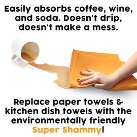The Original Cleaning Shammy 6-Pack, 20" X 27", X-LARGE, Multi-Purpose, Super Absorbent Cleaning Cloth, 100% Rayon, Made In Germany, For Washing, Waxing, Buffing, Kitchen Use and More!