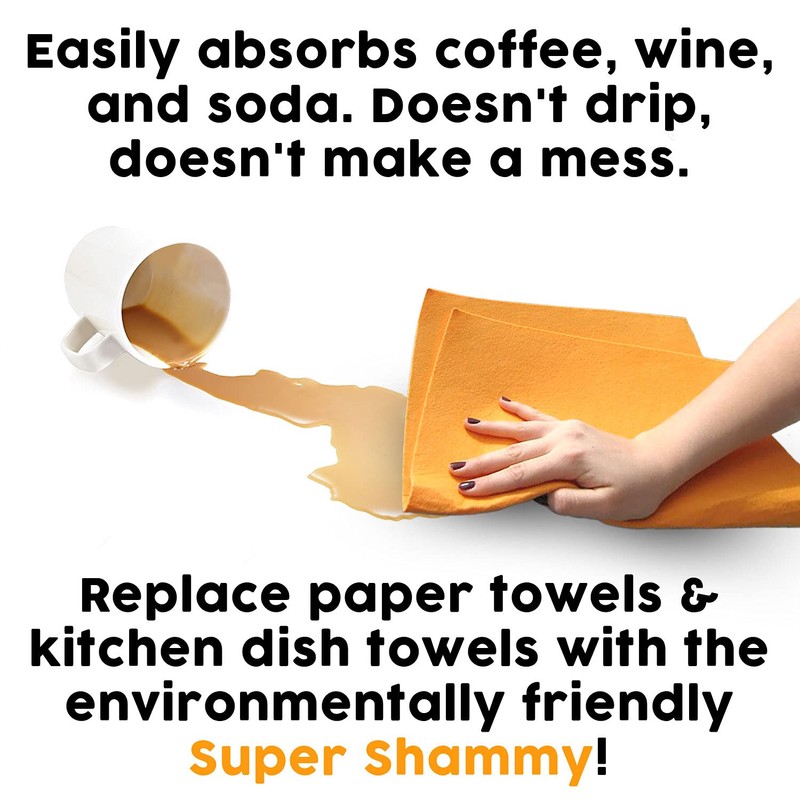 The Original Cleaning Shammy 6-Pack, 20" X 27", X-LARGE, Multi-Purpose,