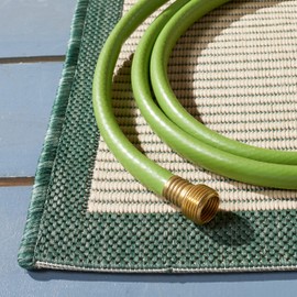 SAFAVIEH Courtyard Collection 2' x 3'7" Dark Green/Beige CY7987 Border Design Indoor/ Outdoor Waterproof Easy Cleaning Patio Backyard Mudroom Accent Rug